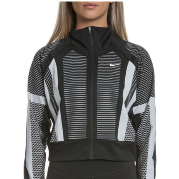 Nike Pro Cropped Knit Zip Up Jacket High Neck - Picture 5 of 14